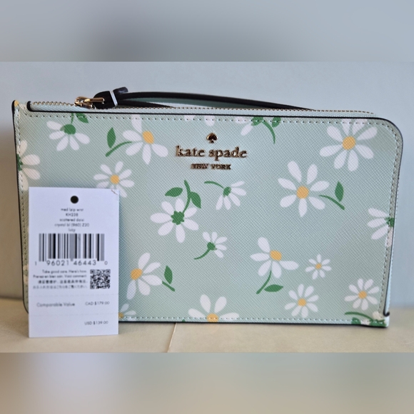 Kate Spade Lucy Day Tripper Daisy Medium L-Zip Wristlet NWT - Picture 6 of 9